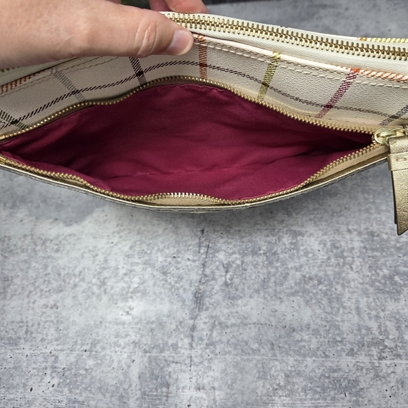 Coach | Peyton Tattersall Shoulder Bag Adjustable Strap Cream Pink Green Purple - Picture 8 of 12